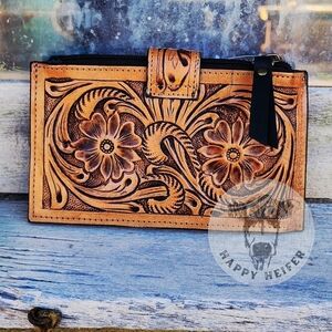 Handtooled Western Leather Wallet